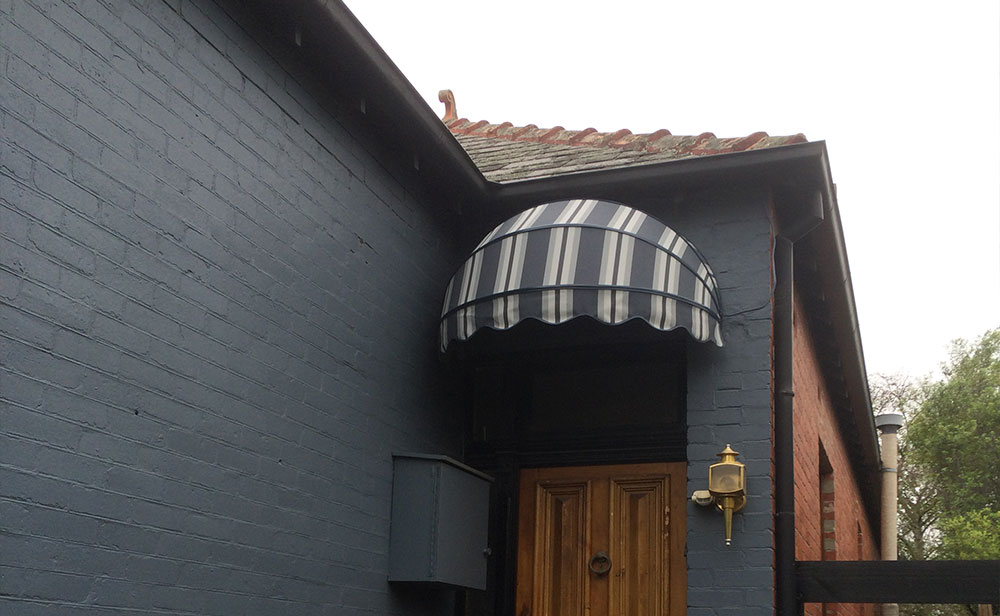 image of gray bow awning